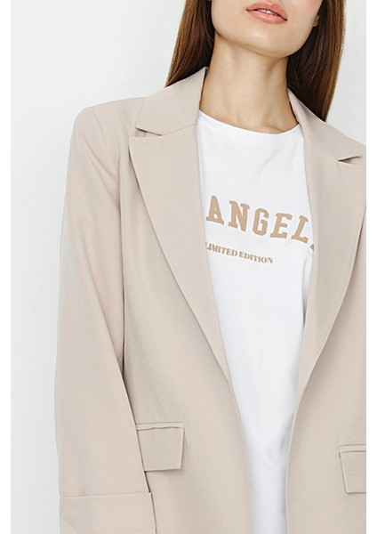 Kadın Astarlı Dokuma Blazer Ceket