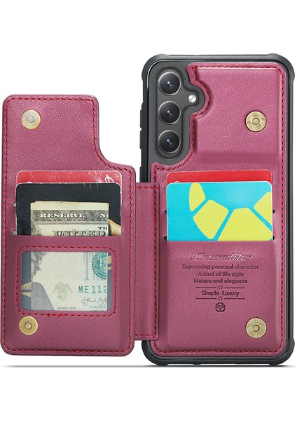 Samsung Galaxy S23 Fe Litchi Doku Rfıd Engelleme Kickstand Cover (Yurt Dışından) fiyatları