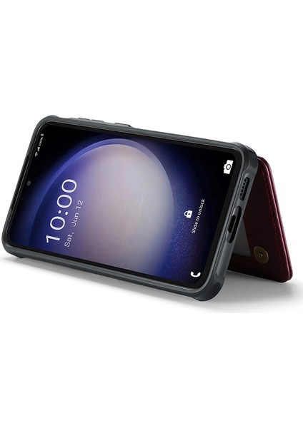 Samsung Galaxy S23 Fe Litchi Doku Rfıd Engelleme Kickstand Cover (Yurt Dışından) fırsatları
