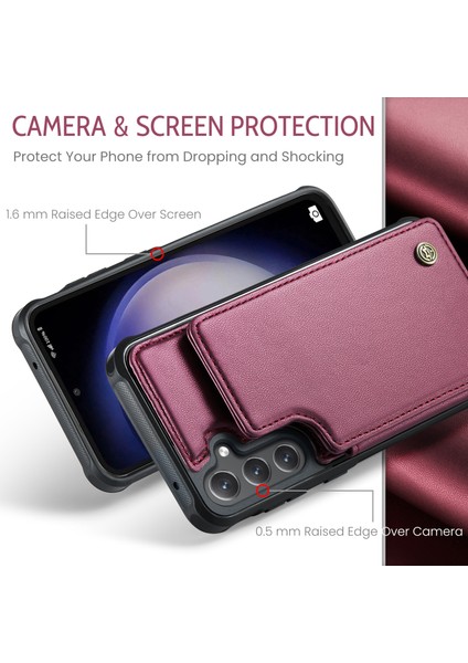 Samsung Galaxy S23 Fe Litchi Doku Rfıd Engelleme Kickstand Cover (Yurt Dışından) indirimleri