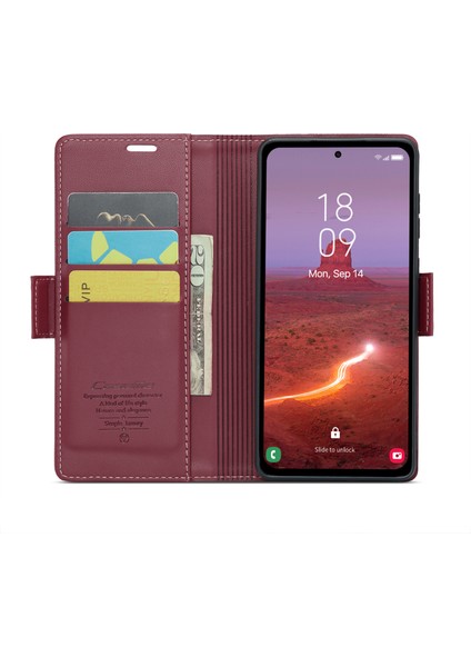 Samsung Galaxy A55 5g Manyetik Telefon Kılıfı Rfıd Engelleme Folyosu Stand Kapağı (Yurt Dışından)