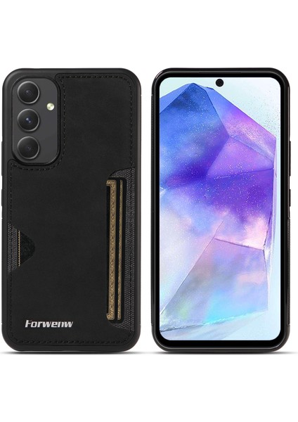 Samsung Galaxy A55 5g Kart Tutucu Deri + Tpu Telefon Kılıfı (Yurt Dışından)