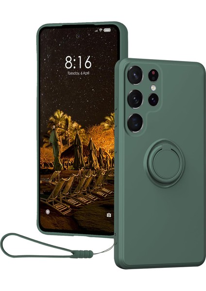 Samsung Galaxy S24 Ultra Halka Tutucu Kickstand Telefon Kılıfı Kayışlı (Yurt Dışından)
