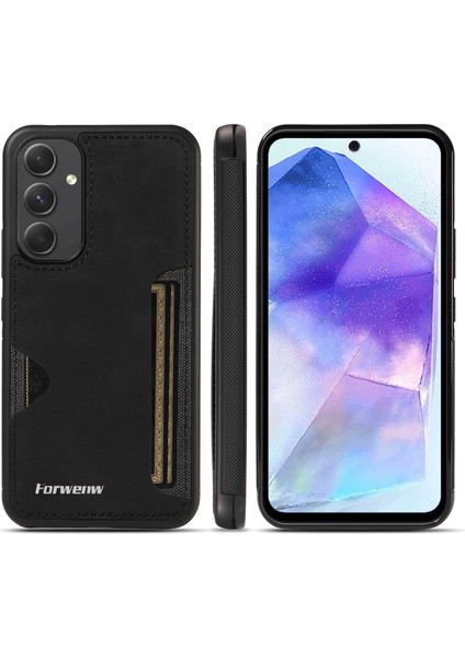 Samsung Galaxy A55 5g Kart Tutucu Deri + Tpu Telefon Kılıfı (Yurt Dışından)