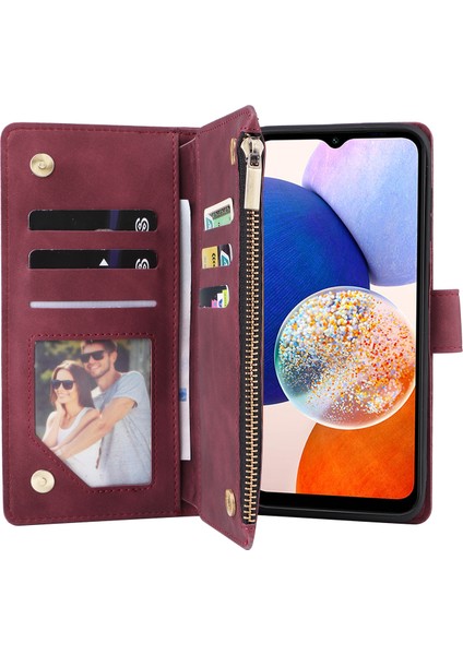 Samsung Galaxy A15 4g / 5g Pu Deri Fermuarlı Cüzdan Telefon Kılıfı (Yurt Dışından)