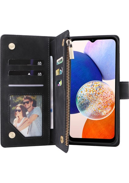Samsung Galaxy A24 4g Pu Deri Kart Yuvaları Fermuarlı Telefon Kapağı (Yurt Dışından) modelleri