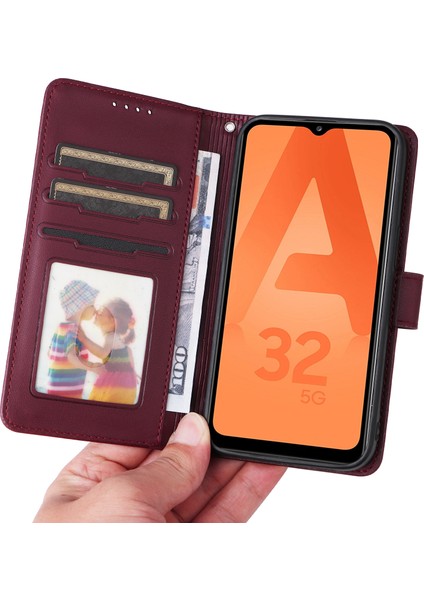 Samsung Galaxy A32 5g / M32 5g Manyetik Deri Ayrılabilir Telefon Cüzdan Kapağı (Yurt Dışından)