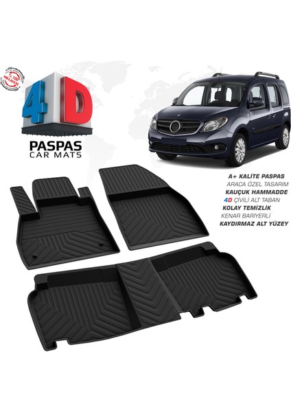 Mercedes Citan 1 W415 Ferrous 4d Havuzlu Kauçuk Paspas 2012 2021