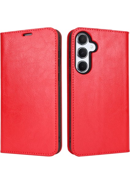 Samsung Galaxy A55 5g Cüzdan Kılıf Crazy Horse Dokulu Bölünmüş Deri + Tpu Telefon Kapağı (Yurt Dışından)