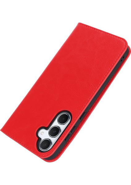 Samsung Galaxy A55 5g Cüzdan Kılıf Crazy Horse Dokulu Bölünmüş Deri + Tpu Telefon Kapağı (Yurt Dışından)