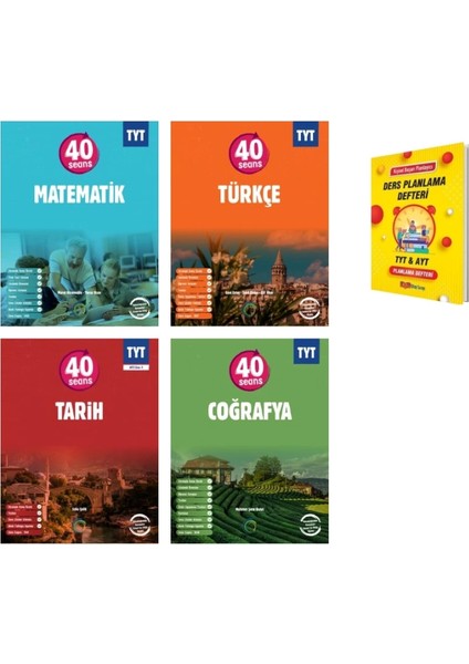 Tyt 40 Seans Matematik Türkçe Tarih ve Coğrafya 4lü Set