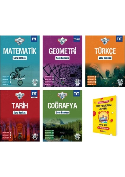 Tyt Iceberg Matematik Geometri Türkçe Tarih ve Coğrafya Soru Bankası 5li Set