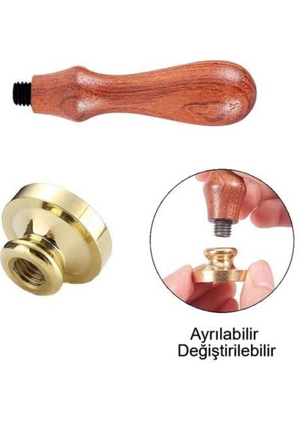 Mühür Mumu Damga 55 mm Yuvarlak Boş Pirinç Kafa + Ahşap Sap R5799O55 fiyatları