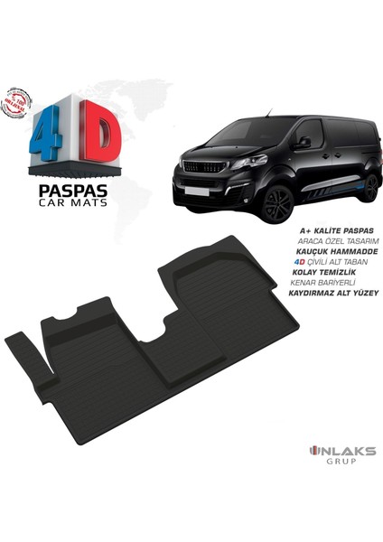 RK Carshop Peugeot Expert Traveller Ferrous 4d Havuzlu Kauçuk Paspas 2018 ve Üstü