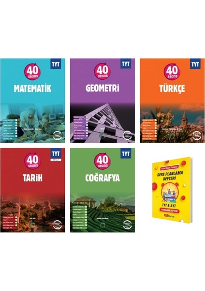 Tyt 40 Seans Matematik Geometri Türkçe Tarih ve Coğrafya Eşit Ağırlık 5li Set