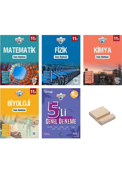 Okyanus Yayınları 11. Sınıf Iceberg Matematik Fizik Kimya Biyoloji Soru Bankası ve Sayısal Deneme 5li Set