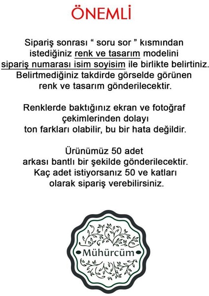 Hazır Mühür Kendinden Etiketli Yapışkanlı Mum Mührü 50 Adet Mühür