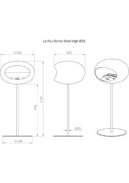 Beyaz Kubbe Şömine & Parlak Çelik 25 Mm Çelik Brülor / White Ground Steel High Polished Steel-25Mm indirimleri