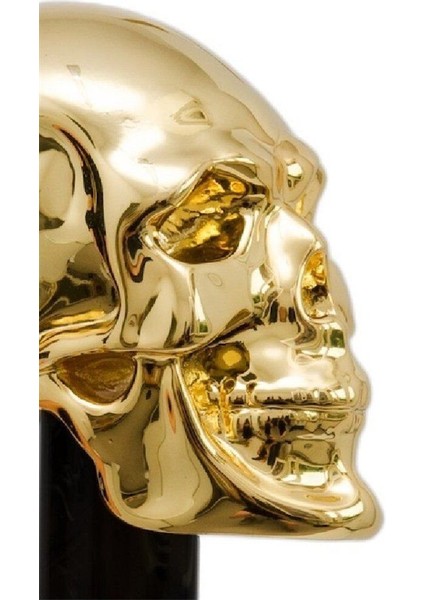 Gold Renk Kuru Kafa Figürlü Siyah/Gold Ayakkabı Çekeceği 50 Cm modelleri