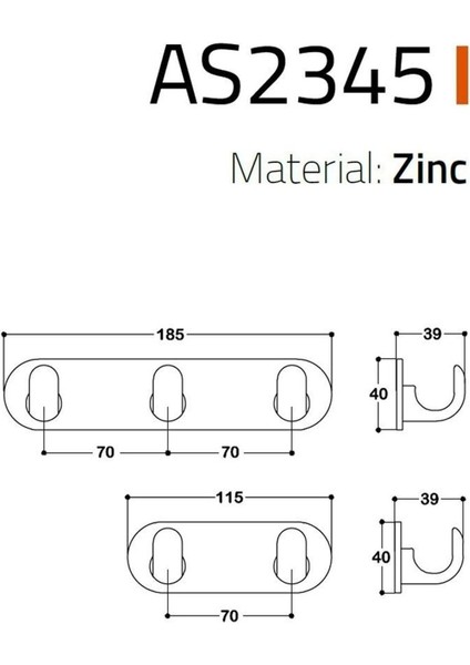 2345 Duvara Monte Askı Siyah 170 Mm fırsatları