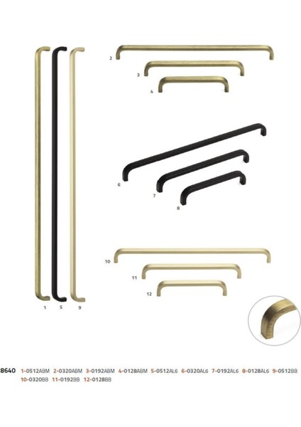 192 Mm Antik Rengi Modern Kulp - Ssy8640 0192 Abm indirimleri