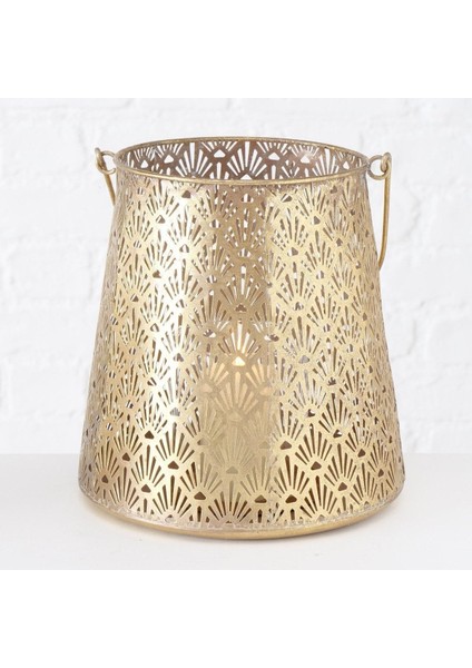 2'Li Antika Gold Rüzgar Lamba 15Cm-22Cm Seti