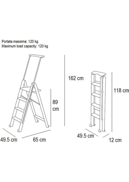 Kiraz Ağacı Renk Ahşağ 4 Basamaklı Kilitlenebilir Merdiven indirimleri