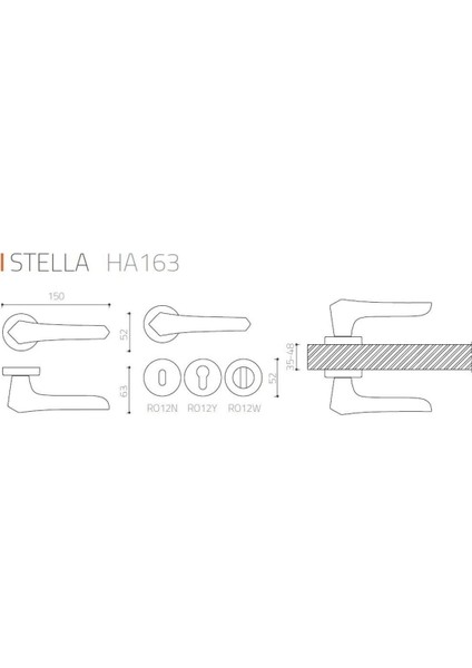 Stella Krom - Wc Rozetli Kapı Kolu - Hha163Ro12W Cr
