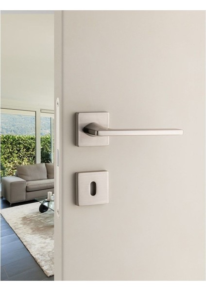 Slım Siyah - Wc Rozetli Kapı Kolu - Hha208Ro11W Al6
