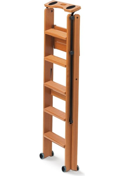 Kiraz Ağacı Renk Ahşap 5 Basamaklı Kilitlenebilir Merdiven indirimleri