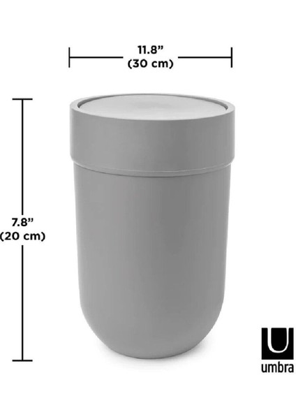 Touch Kapaklı Çöp Kovası, 1,6 Galon (6L) - Gri