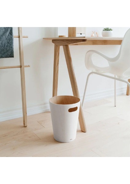 Woodrow Çöp Kovası 2 Galon (7,5 L) Kapasiteli - Beyaz/Doğal fırsatları