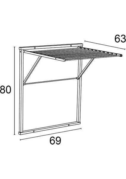 Kiraz Ağacı Beyaz Renk Ahşap Duvar Çamaşır Kurutma Askısı