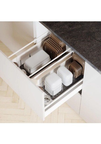 Peggy Mutfak Dolabı, Raf Ve Çekmece Düzenleyici Tepsi Kömür Rengi modelleri