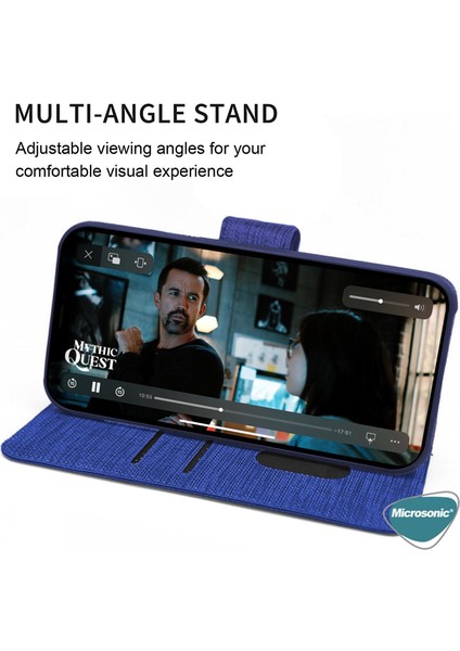 Xiaomi Redmi Note 13 Pro Plus 5g Kılıf Fabric Book Wallet Lacivert