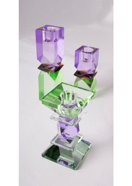 Kristal Mum Tutucu, Menekşe, Açık Kahverengi, Nane, 11X4X4 Cm fırsatları