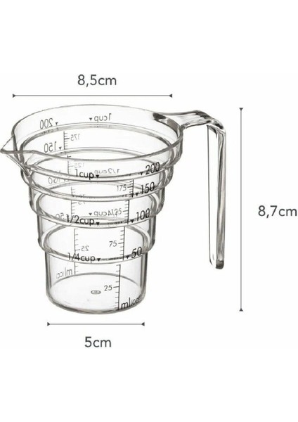 Ölçü Kabı 200Ml Şeffaf