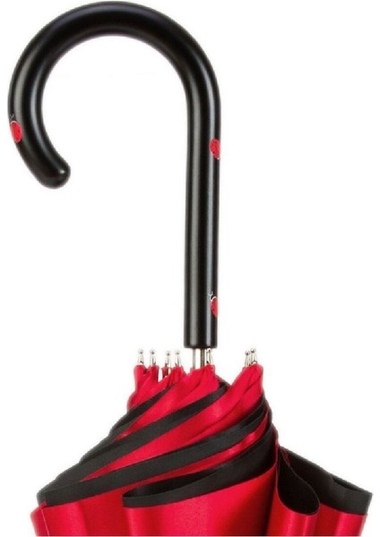 Siyah Saplı/Kırmızı Renk Şemsiye 95 Cm fırsatları