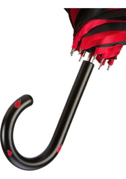 Siyah Saplı/Kırmızı Renk Şemsiye 95 Cm