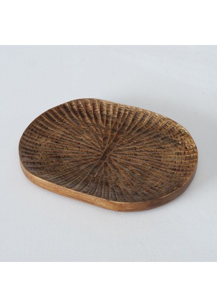 2 'Li Koyu Kahverengi Oval Tabak Seti 26 X 20 Cm - 32 X 27 Cm