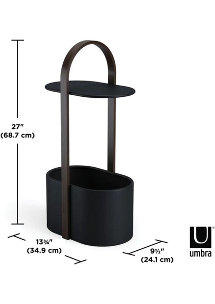 Belwood Siyah Yan Sehpa 30 x 28 x 72 cm