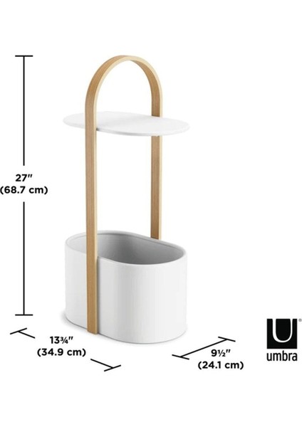 Belwood Beyaz Yan Sehpa 30 x 28 x 72 cm