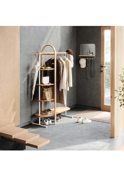 Bellwood Elbise Rafı Beyaz/Doğal fırsatları