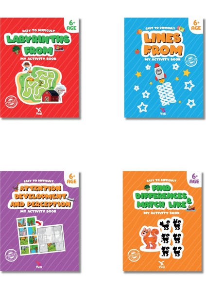 4 -6 Yaş İNGİLİZCE Dikkat Geliştirme Seti - Aile Katılımlı - 4 Kitap - English Attention Development Series / Pedagog Onaylı
