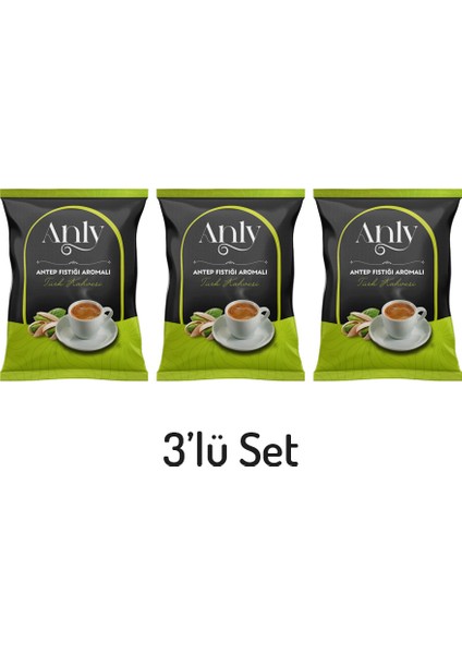 Fıstıklı Türk Kahvesi 3'lü 3x50gr. - Antep Fıstığı Aromalı - Premium Seri