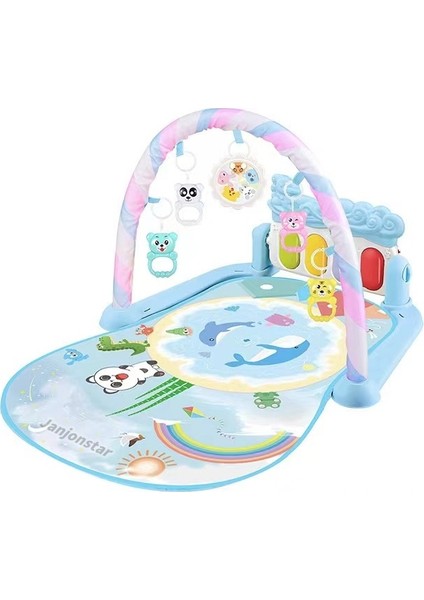 Bebek Pedalı Piyano Spor Standı Müzik 0-36 Ay Bebek Emekleme Paspası Eğitici Erken Eğitim Oyuncak (Yurt Dışından)