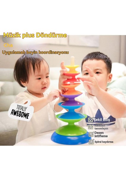 Yeni Gökkuşağı Daire Dönen Kule Katlanır Sevinç Bebek 0-1 Yaşındaki Renk Bilişsel Seti Yüzük Erken Eğitim Oyuncak (Yurt Dışından)
