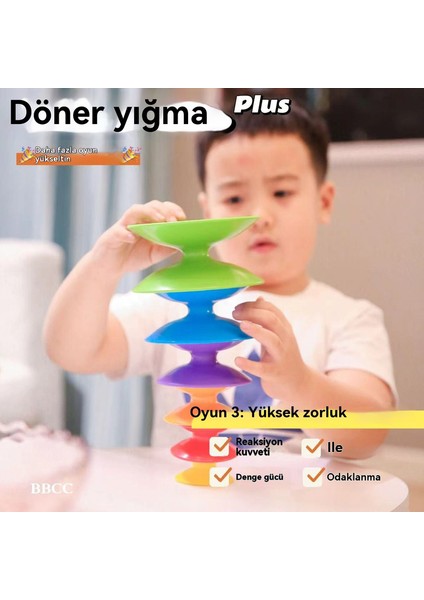 Yeni Gökkuşağı Daire Dönen Kule Katlanır Sevinç Bebek 0-1 Yaşındaki Renk Bilişsel Seti Yüzük Erken Eğitim Oyuncak (Yurt Dışından)