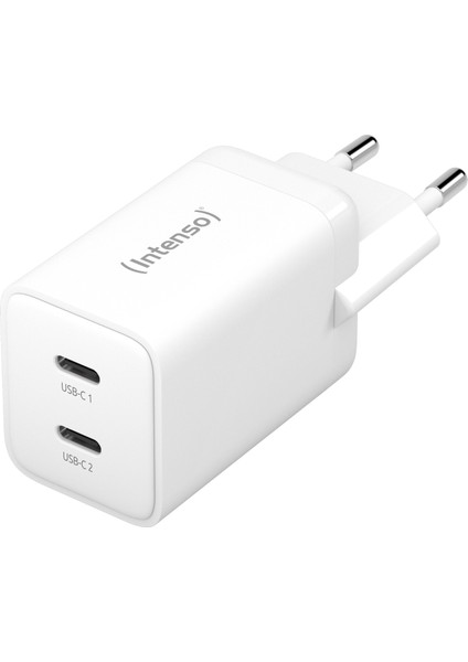 W40CC 40W 2 x Usb-C Süper Hızlı Şarj Güç Adaptörü Enerji Tasarruflu Gan Teknolojisi Beyaz (Iphone ve Android Uyumlu)