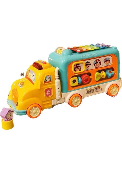 Akıllı Erken Eğitim Ses ve Işık Müzik Hikayesi Makinesi Atalet Müzik Kamyon Şekli 0-1 Yaşındaki Erkek ve Kız Bebek Oyuncak (Yurt Dışından)